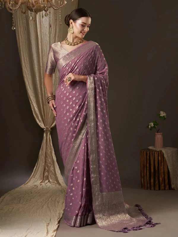Saree Mall Women's Georgette Mauve Woven Design Designer Saree With Blouse Piece-ARYA3001 Bell Sleeve Blouse Saree Mall Women's Georgette Mauve Woven Design Designer Saree With Blouse Piece-ARYA3001 Bell Sleeve Blouse