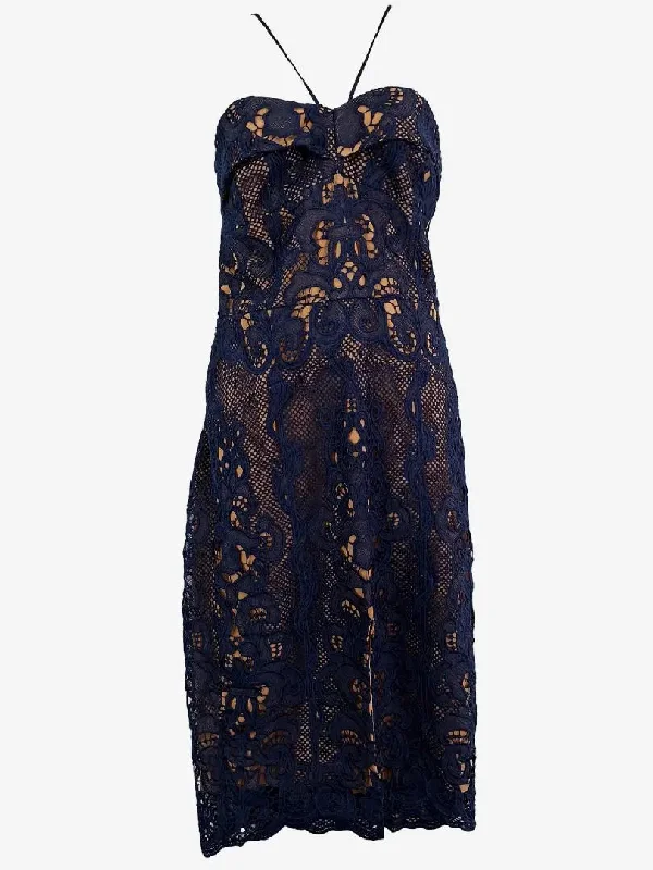 Ministry Of Style Navy Broderie Fitted Cocktail Mini Dress Size 14 Trendy Lace Mini Dress Ministry Of Style Navy Broderie Fitted Cocktail Mini Dress Size 14 Trendy Lace Mini Dress
