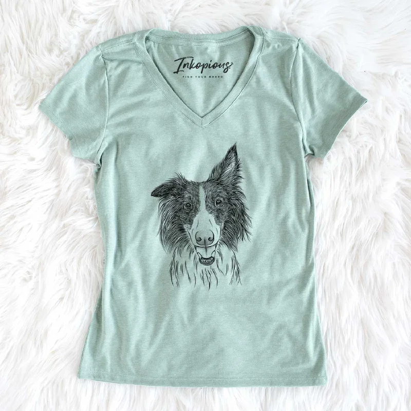 Bare Archie the Silken Windhound - Women's V-neck Shirt-- Elasticated Padded Insulated Bare Archie the Silken Windhound - Women's V-neck Shirt-- Elasticated Padded Insulated