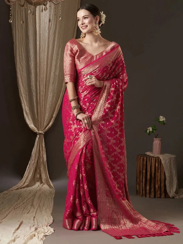 Saree Mall Women's Georgette Pink Woven Design Designer Saree With Blouse Piece-ARYA8001 Lightweight Linen Blouse Saree Mall Women's Georgette Pink Woven Design Designer Saree With Blouse Piece-ARYA8001 Lightweight Linen Blouse