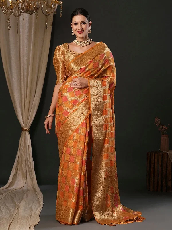 Saree Mall Women's Organza Orange Woven Design Designer Saree With Blouse Piece-YARYA124D Sleeveless Summer Blouse Saree Mall Women's Organza Orange Woven Design Designer Saree With Blouse Piece-YARYA124D Sleeveless Summer Blouse