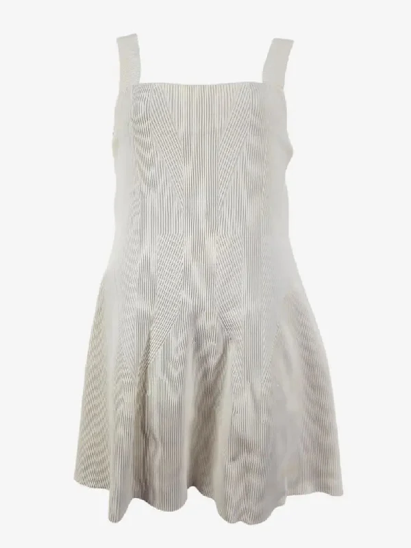 Aje Ivory Casa Fitted Knit Mini Dress Size 16 Stylish Short-Sleeve Mini Dress