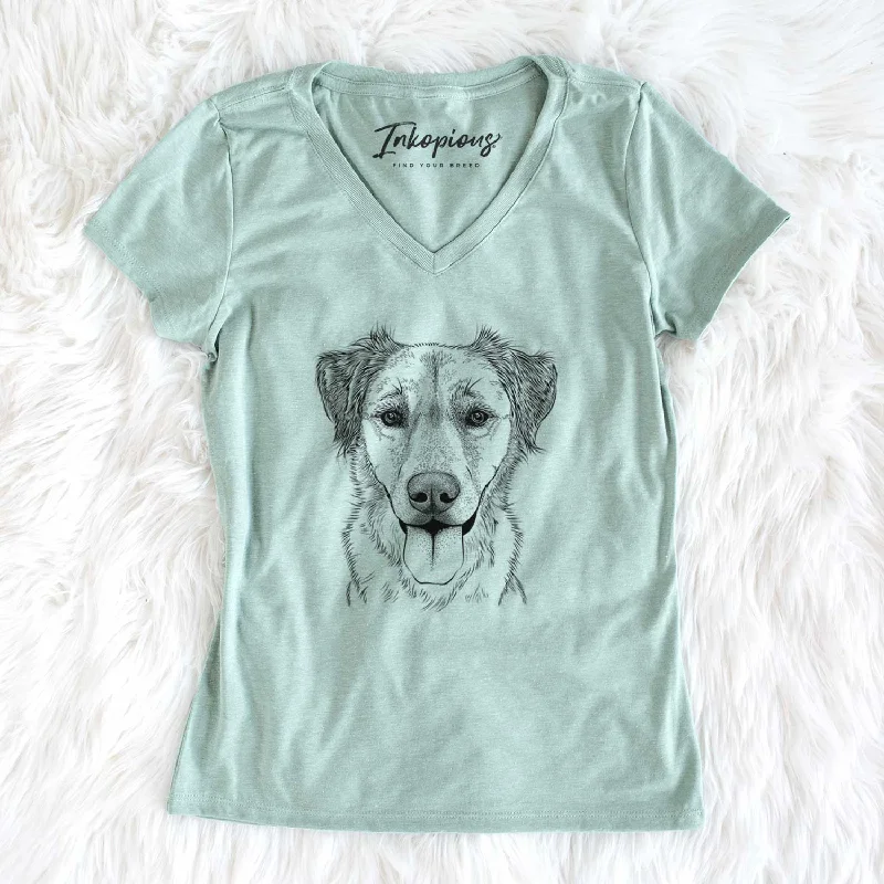 Bare Apollo the Mixed Breed - Women's V-neck Shirt-- Handmade Hand-knitted Hand-woven Bare Apollo the Mixed Breed - Women's V-neck Shirt-- Handmade Hand-knitted Hand-woven