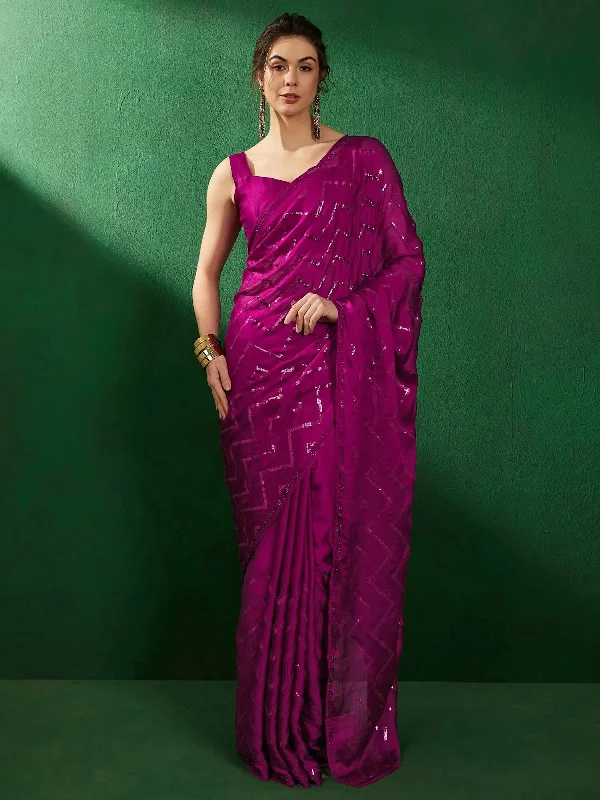 Saree Mall Women's Chiffon Magenta Embellished Designer Saree With Blouse Piece-VEDNSHI5063B Classic Striped Blouse Saree Mall Women's Chiffon Magenta Embellished Designer Saree With Blouse Piece-VEDNSHI5063B Classic Striped Blouse