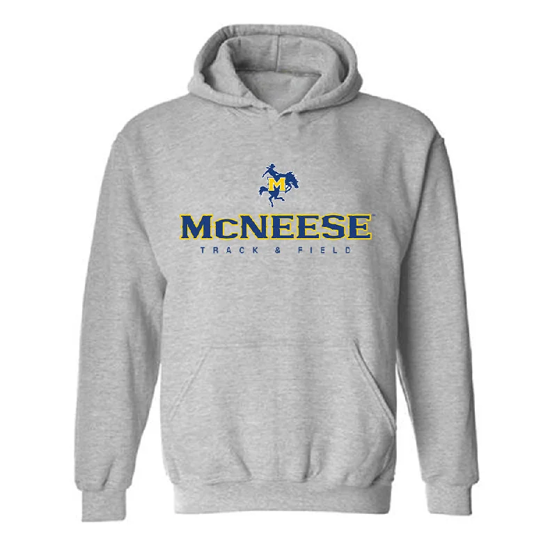 McNeese State - NCAA Women's Track & Field : Brianna Underwood - Classic Shersey Hooded Sweatshirt Hoodie with Set-In Sleeves Structured Classic McNeese State - NCAA Women's Track & Field : Brianna Underwood - Classic Shersey Hooded Sweatshirt Hoodie with Set-In Sleeves Structured Classic