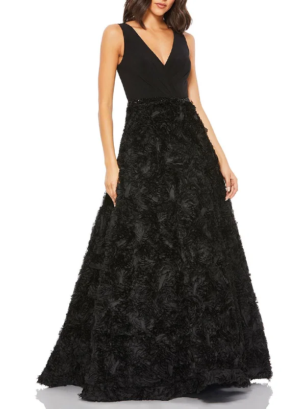Womens Rosette Embellished Evening Dress Tunics Trousers formal