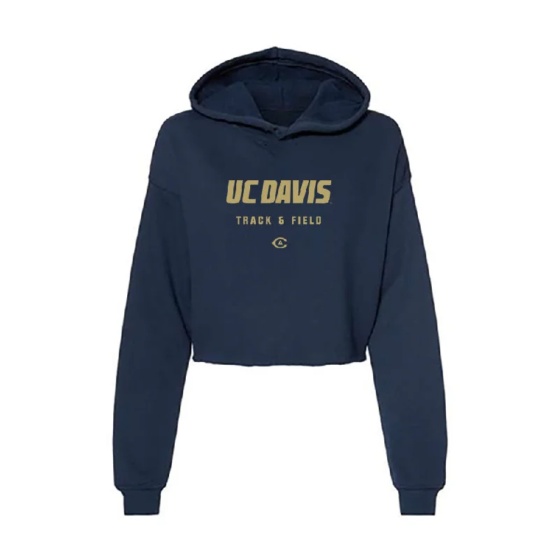 UC Davis - NCAA Women's Track & Field : Chinyere Egbuziem - Women's Crop Fleece Hoodie Hoodie with V-Neck Classic Versatile UC Davis - NCAA Women's Track & Field : Chinyere Egbuziem - Women's Crop Fleece Hoodie Hoodie with V-Neck Classic Versatile