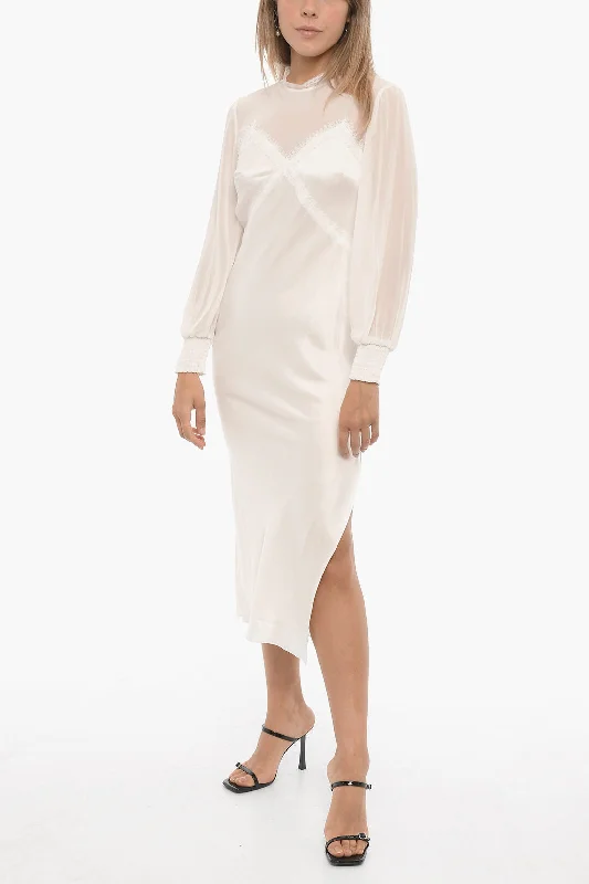 AllSaints Satin BAILEY Dress with Lace Trims 42 Italian size Tunics Bestseller popular