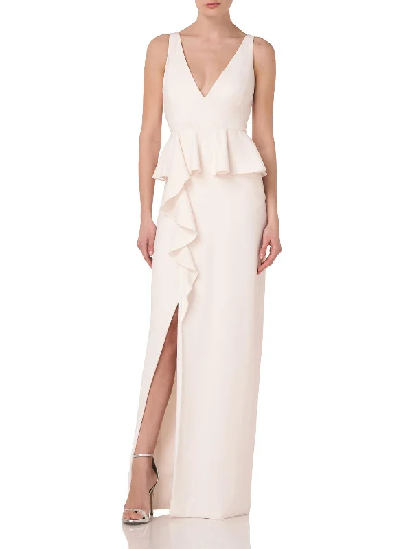Womens Peplum Ruffle Evening Dress Tunics Sale discount