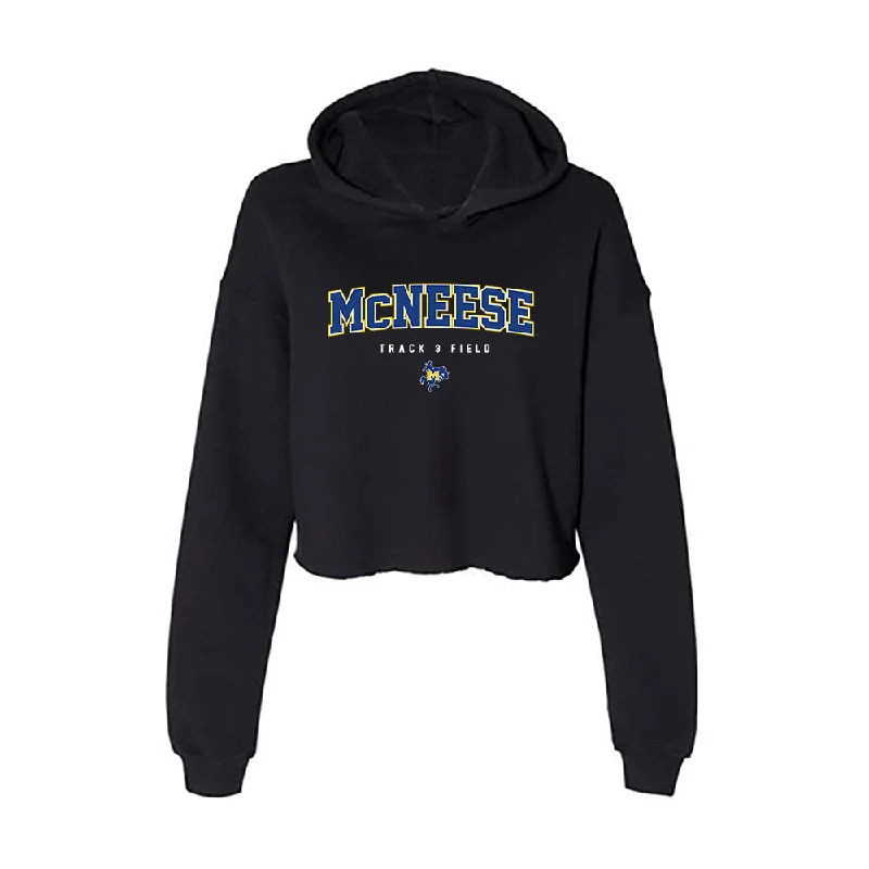 McNeese State - NCAA Women's Track & Field : Brianna Underwood - Women's Crop Fleece Hoodie Hoodie with Drop Shoulder Relaxed Streetwear McNeese State - NCAA Women's Track & Field : Brianna Underwood - Women's Crop Fleece Hoodie Hoodie with Drop Shoulder Relaxed Streetwear