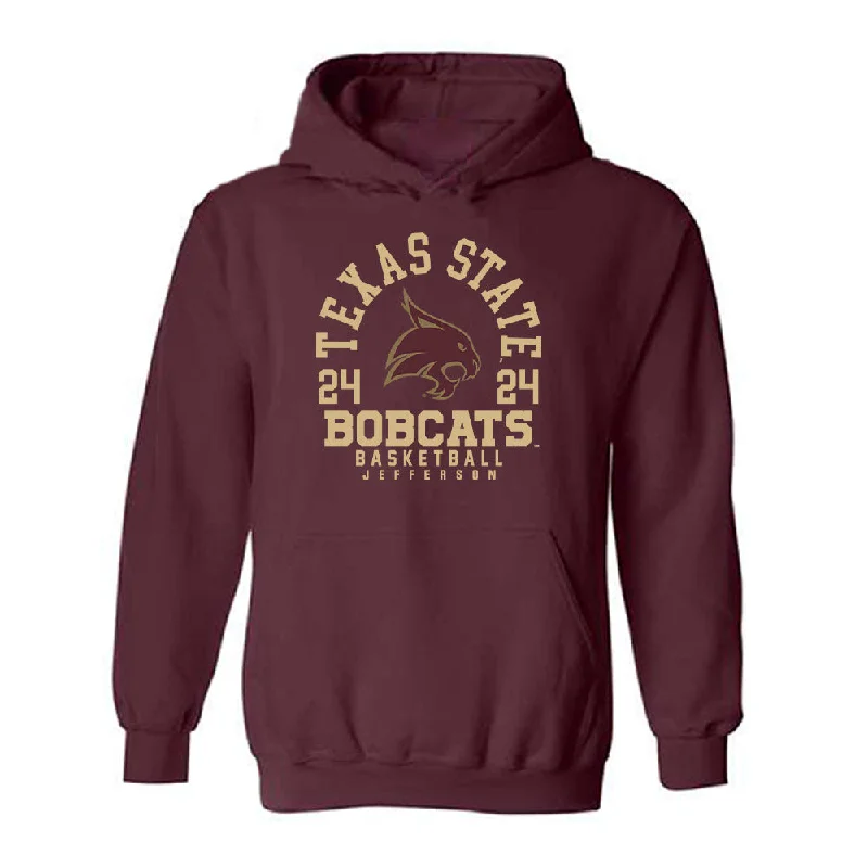 Texas State - NCAA Women's Basketball : Timia Jefferson - Classic Fashion Shersey Hooded Sweatshirt Hoodie with Button Classic Timeless Texas State - NCAA Women's Basketball : Timia Jefferson - Classic Fashion Shersey Hooded Sweatshirt Hoodie with Button Classic Timeless