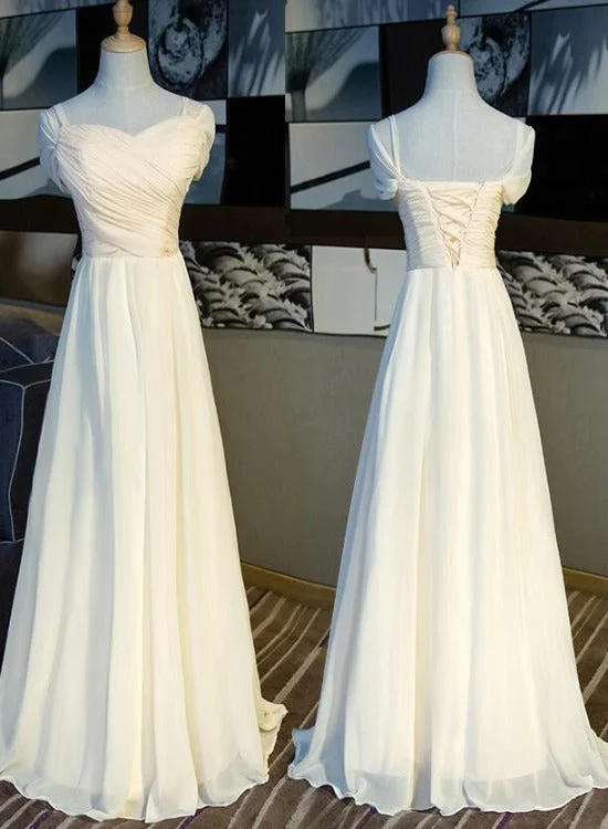Lovely Light Champagne Simple Long Party Dress, A-line Cap Sleeves Formal Dress Tunics Yoga stretchy Lovely Light Champagne Simple Long Party Dress, A-line Cap Sleeves Formal Dress Tunics Yoga stretchy