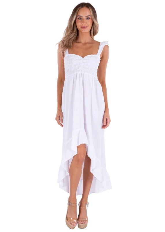 'Susie' High Low Dress White Tunics Essential wardrobe