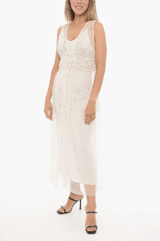 AllSaints Tulle ROBYN Dress with Sequin 44 Italian size Tunics Fashionable trendy