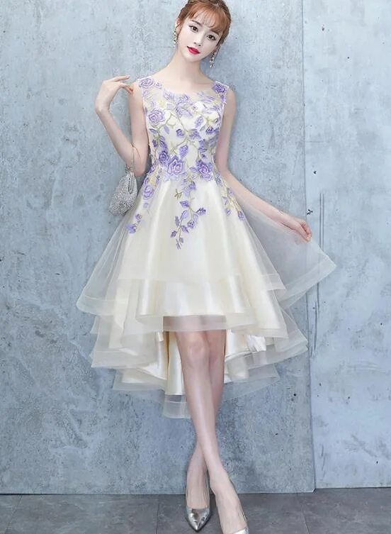 Lovely High Low Champagne Party Dress, Cute Short Homecoming Dress Prom Dress Tunics Gym athletic Lovely High Low Champagne Party Dress, Cute Short Homecoming Dress Prom Dress Tunics Gym athletic