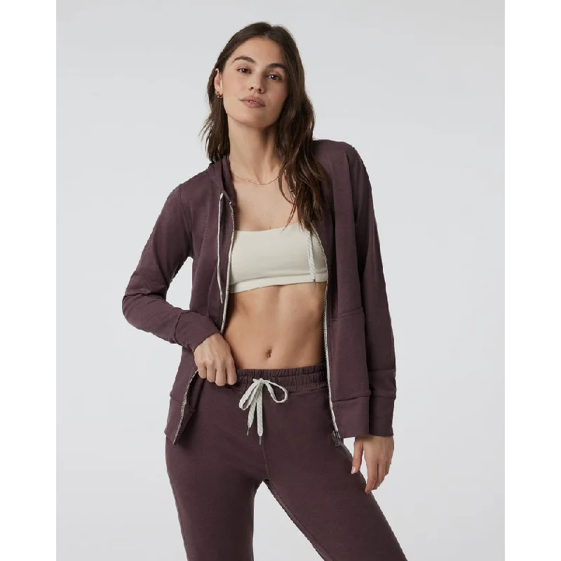 Vuori Women's Halo Performance Hoodie 2.0 in Elderberry Heather Hoodie with Toggle Buttons Decorative Unique Vuori Women's Halo Performance Hoodie 2.0 in Elderberry Heather Hoodie with Toggle Buttons Decorative Unique
