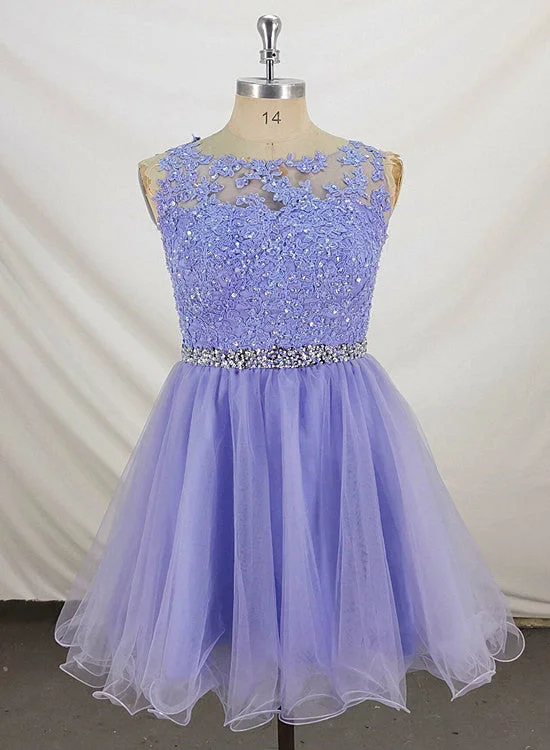 Lovely Lavender Tulle Short Handmade Party Dress, Knee Length Homecoming Dress Tunics Summer linen Lovely Lavender Tulle Short Handmade Party Dress, Knee Length Homecoming Dress Tunics Summer linen
