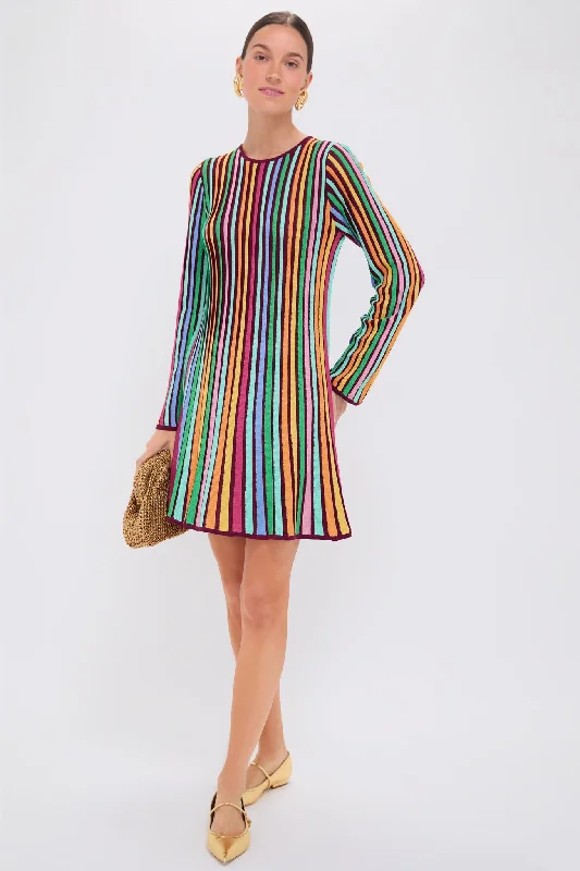 Rainbow Stripe Knit Amal Dress Tunics Bridal satin