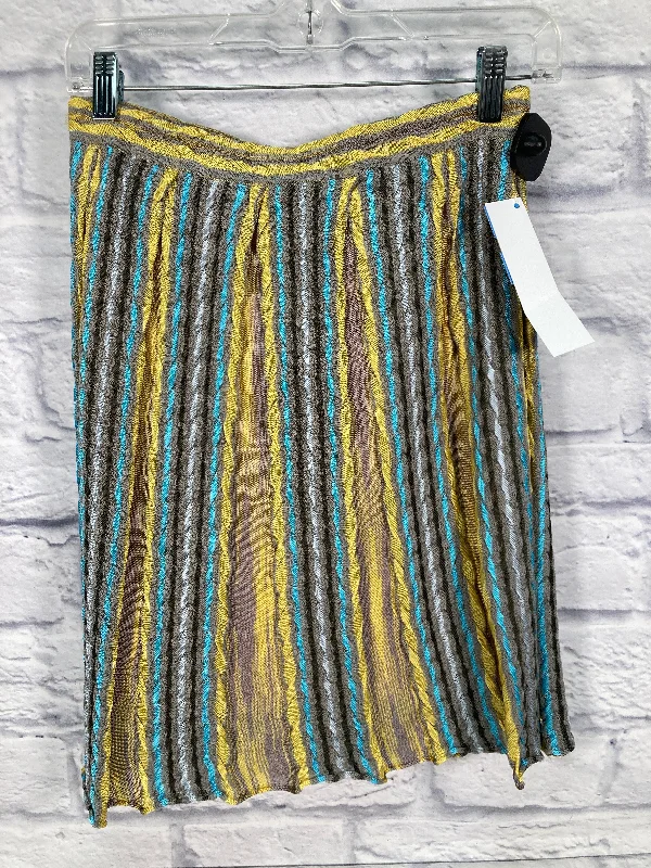 Skirt Designer By Missoni In Grey & Yellow, Size: 4 denim skirt classic