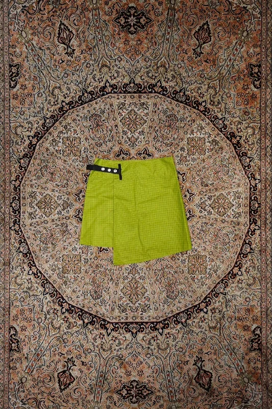 Omar Afridi WRAPPED SKIRT (APPLE GREEN) velvet skirt luxurious
