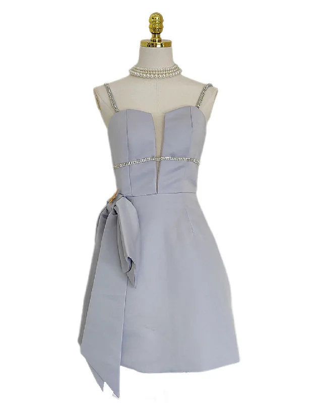 Lilac Rhinestones Spaghetti Strap Gown Party Dress Tunics Canvas sturdy