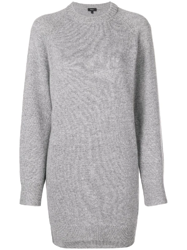 fine knit crewneck sweater dress Layered Multi-layer Single Layer