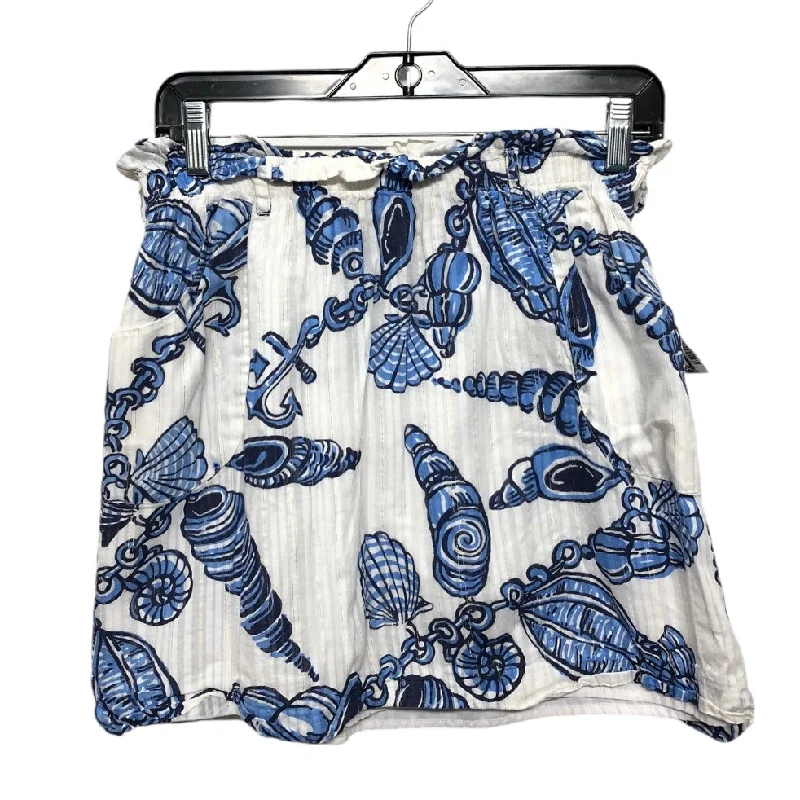 Skirt Designer By Lilly Pulitzer In Blue & White, Size: Xs ribbed skirt waist