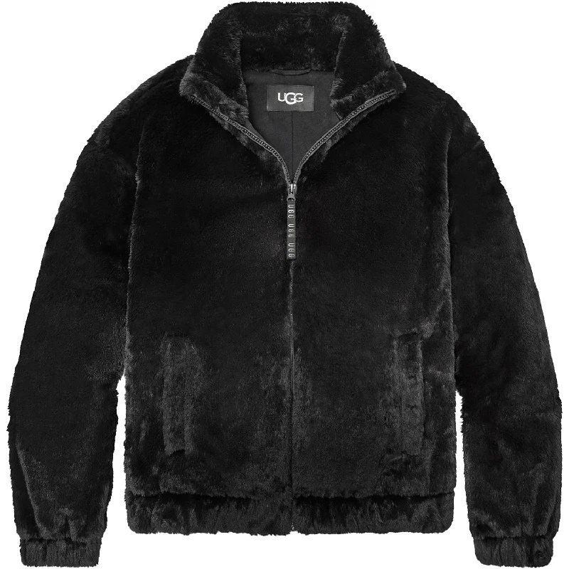 Women's UGG Tash Faux Fur Jacket Black Synthetic Collared Jacket Crew Neck Jacket Turtle Neck Jacket Women's UGG Tash Faux Fur Jacket Black Synthetic Collared Jacket Crew Neck Jacket Turtle Neck Jacket
