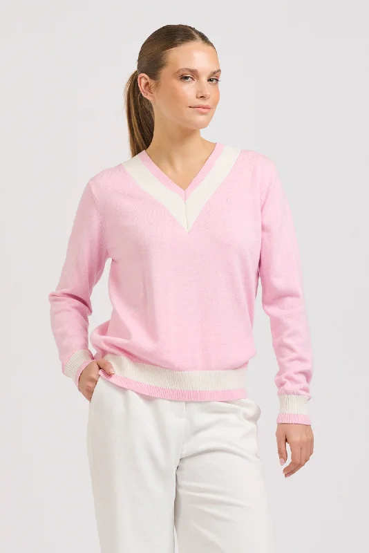 Berkshire Pink Cotton Cashmere Sweater Satin Blend Silk Blend Wool Blend
