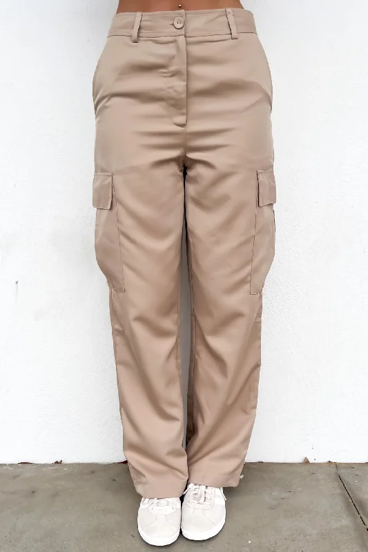 Kourtney Cargo Pant Beige Formal Stretch Pants