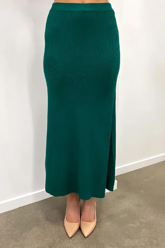 Karina Knit Skirt Emerald corduroy skirt textured