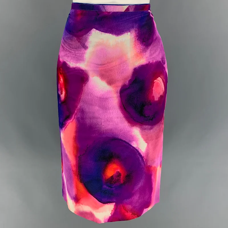 BURBERRY PRORSUM Spring 2015 Size 4 Multi-Color Silk / Cotton Abstract Skirt linen skirt natural BURBERRY PRORSUM Spring 2015 Size 4 Multi-Color Silk / Cotton Abstract Skirt linen skirt natural