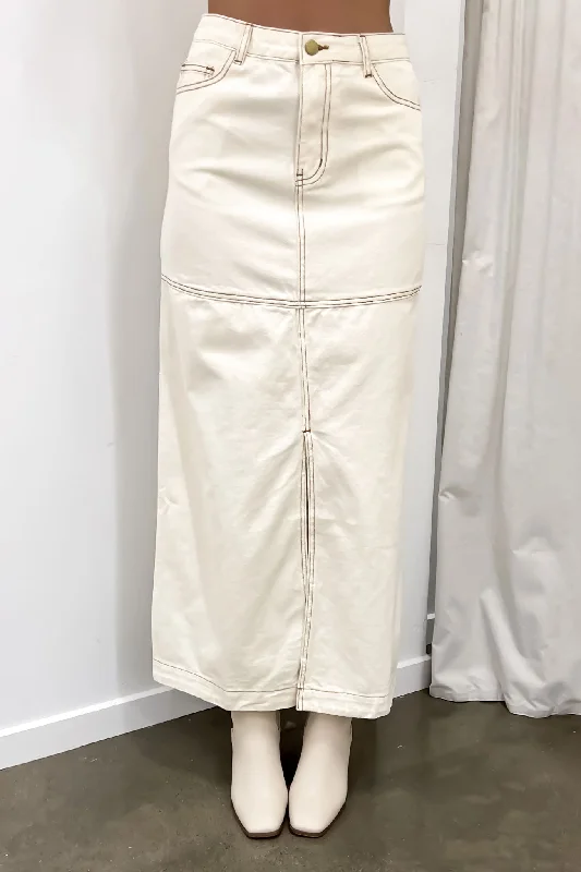Alicia Denim Maxi Skirt Sand modal blend skirt