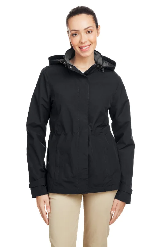 Nautica Womens Voyage Water Resistant Full Zip Hooded Jacket - Black Denim Jacket Leather Jacket Suede Jacket