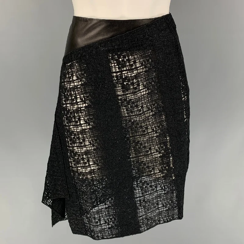 REED KRAKOFF Size S Black Mixed Fabrics See Through Asymmetrical Skirt tulle skirt dreamy REED KRAKOFF Size S Black Mixed Fabrics See Through Asymmetrical Skirt tulle skirt dreamy