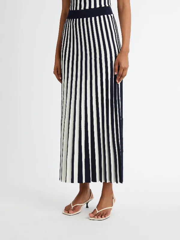 MONICA STRIPE KNIT SKIRT denim skirt trendy