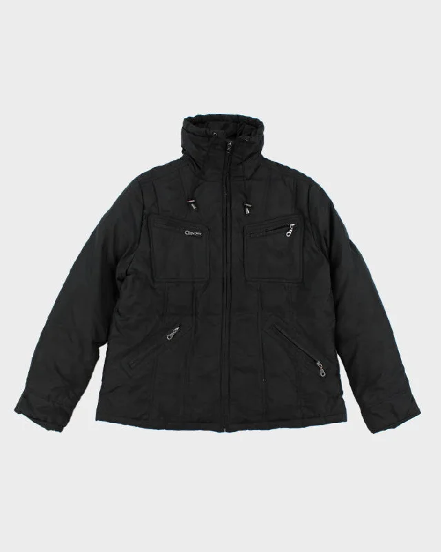 Vintage Y2K Women's DKNY Multi Pocket Hooded Jacket - L Herringbone Jacket Checkered Jacket Solid Jacket Vintage Y2K Women's DKNY Multi Pocket Hooded Jacket - L Herringbone Jacket Checkered Jacket Solid Jacket